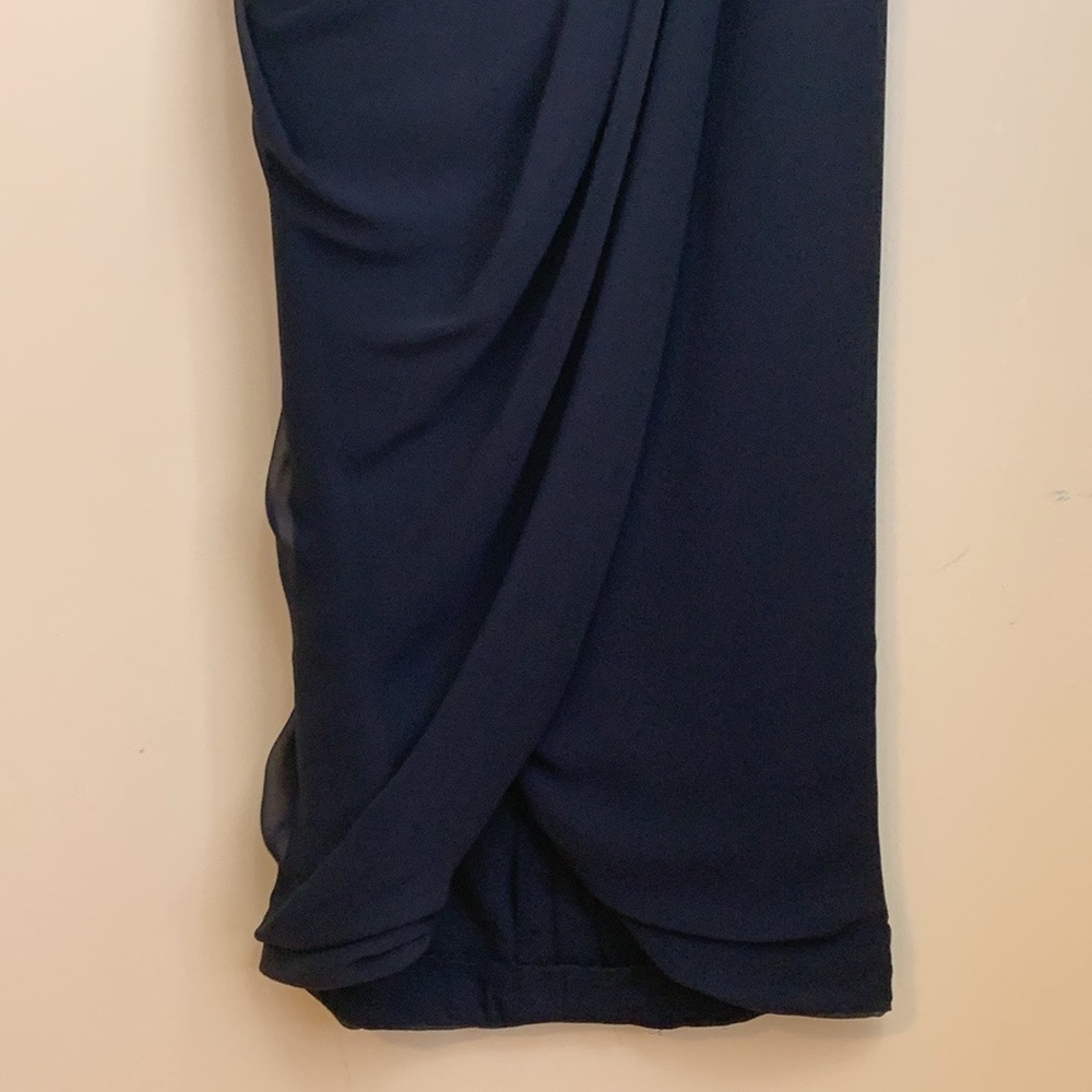 Victor Costa Black Chiffon Sweetheart Smocked Layered Gown Long Dress Vintage 10 - Picture 9 of 17